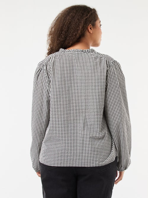 Blouse fluide carreaux vichy - Kiabi