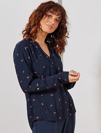 Blouse fluide col tunisien - Kiabi