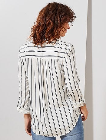 Blouse fluide col tunisien - Kiabi