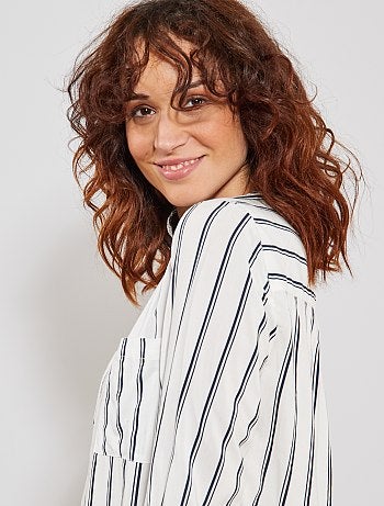 Blouse fluide col tunisien - Kiabi