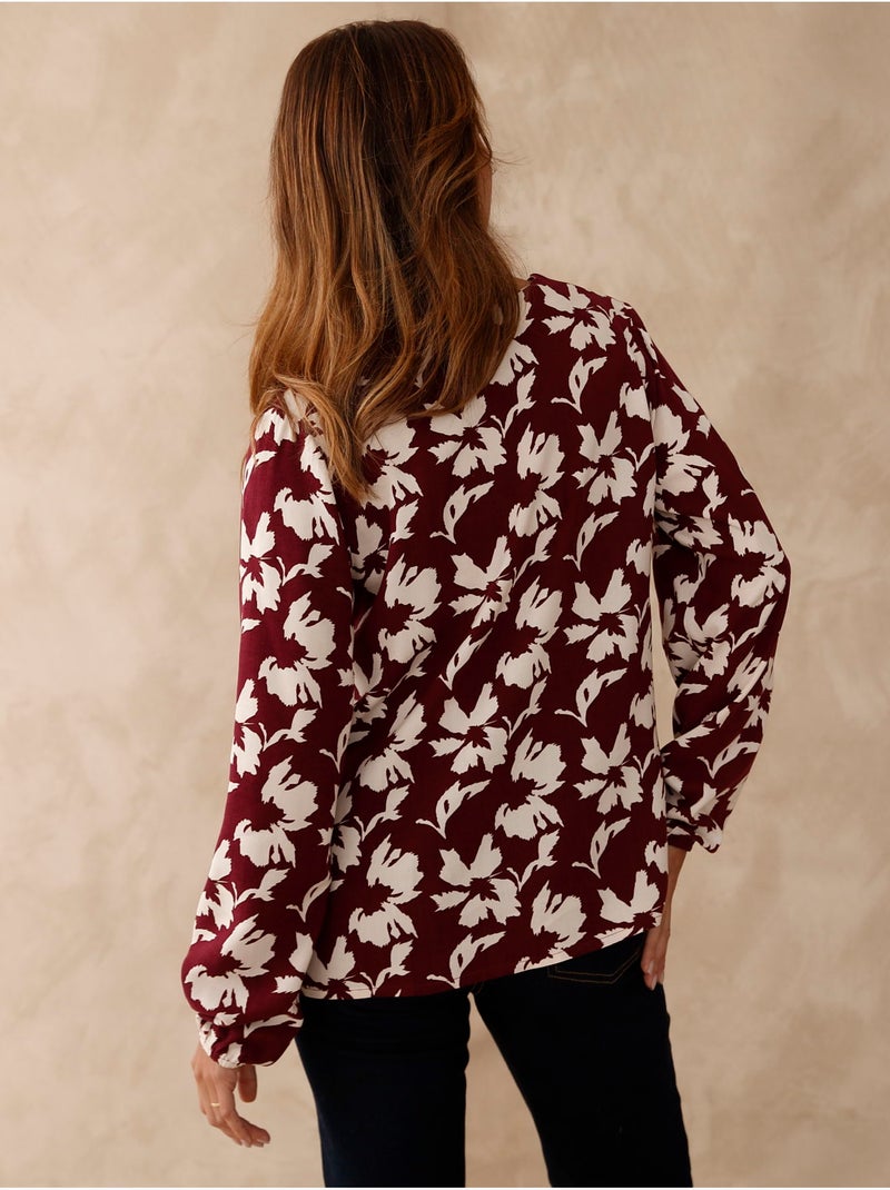 Blouse fluide col V - DAXON Bordeaux - Kiabi