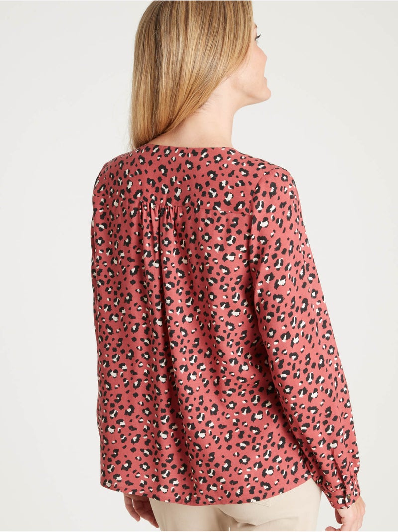 Blouse fluide col V - DAXON Rose/Multicolore - Kiabi
