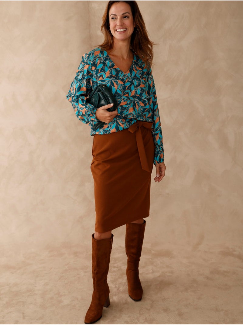 Blouse fluide col V - DAXON Vert - Kiabi