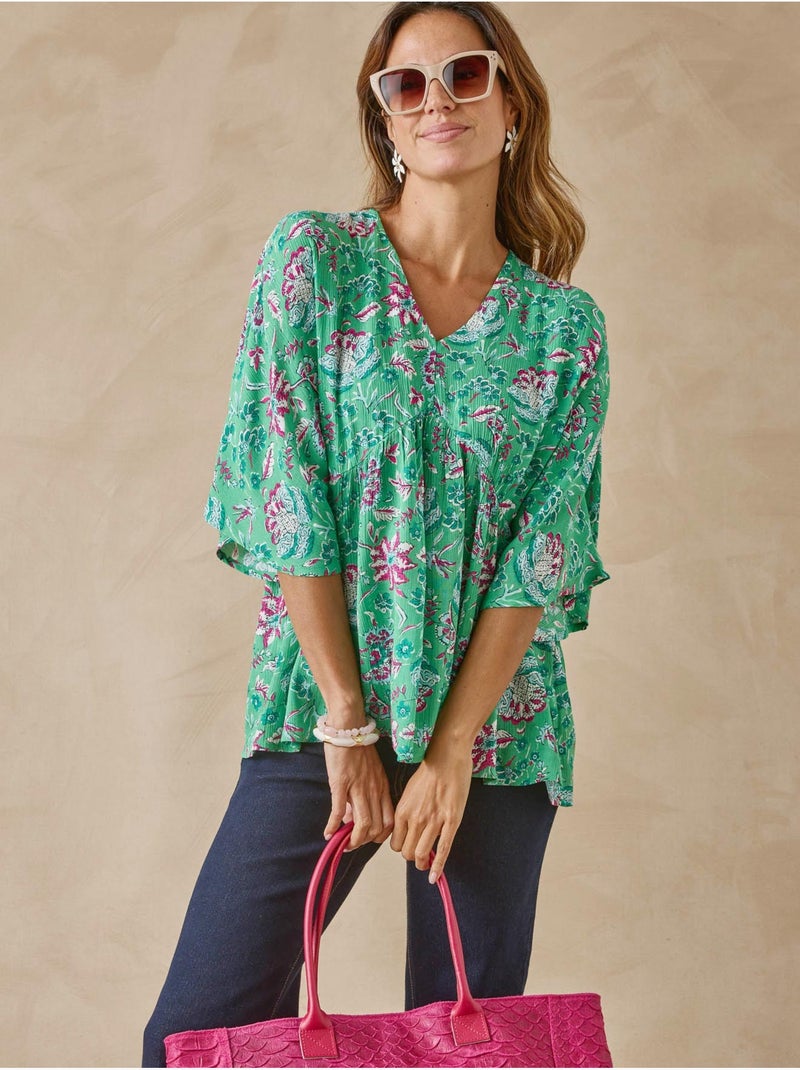Blouse fluide coupe ample - DAXON Vert - Kiabi