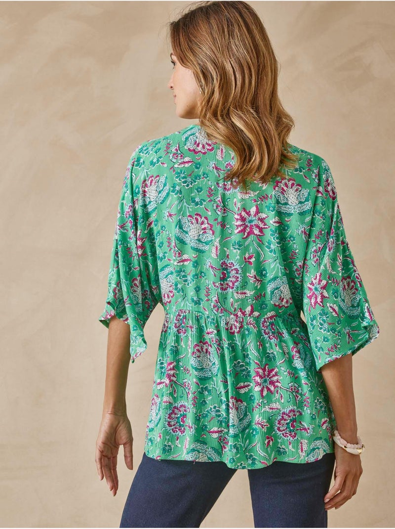 Blouse fluide coupe ample - DAXON Vert - Kiabi
