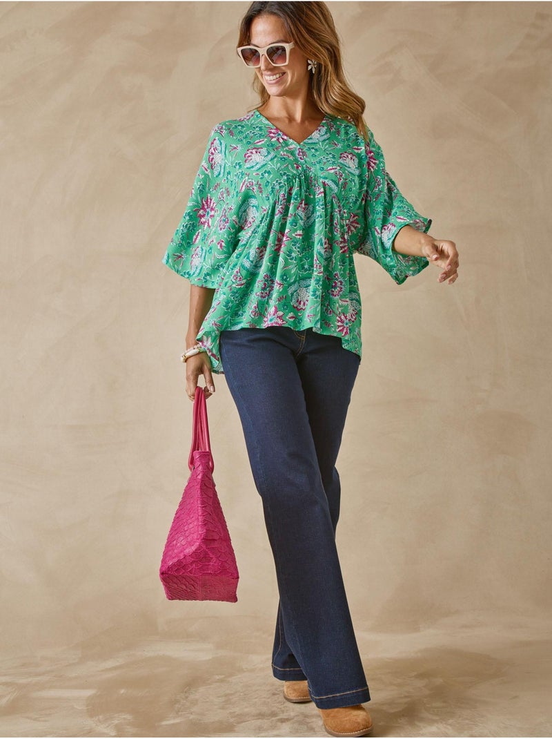 Blouse fluide coupe ample - DAXON Vert - Kiabi