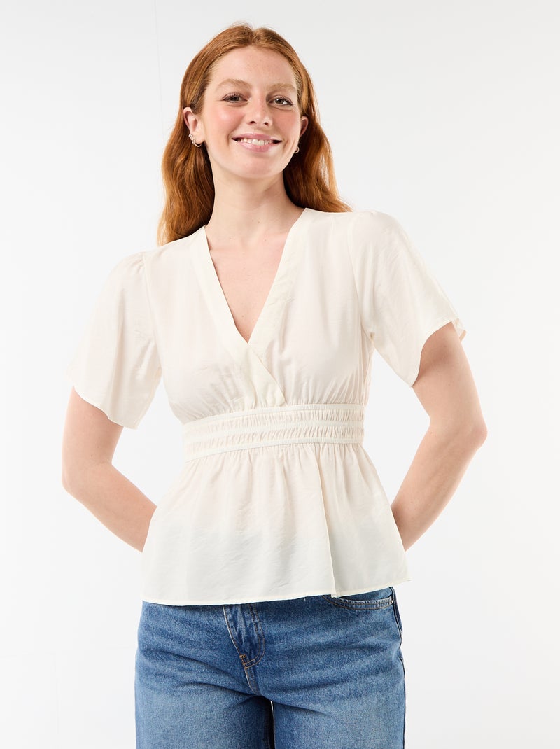 Blouse fluide coupe évasée Blanc - Kiabi