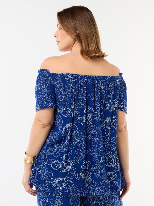 Blouse fluide crêpée à manches courtes - Kiabi