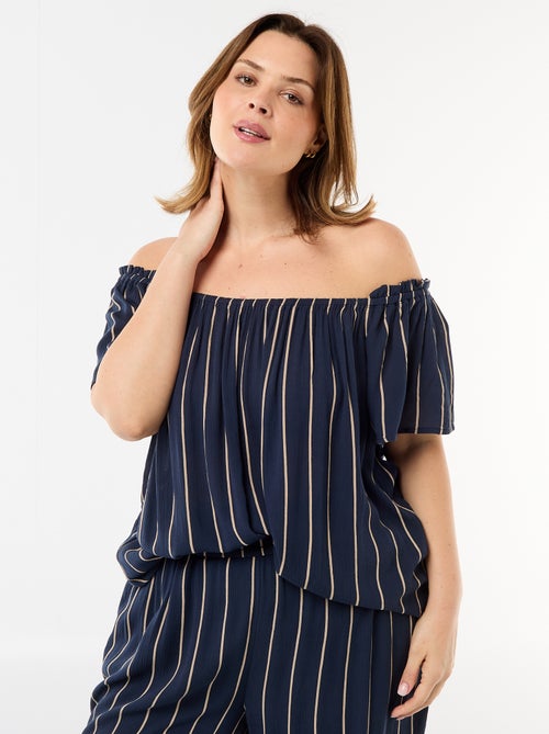 Blouse fluide crêpée à manches courtes - Kiabi