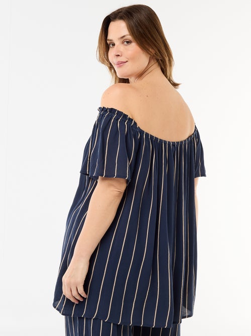 Blouse fluide crêpée à manches courtes - Kiabi