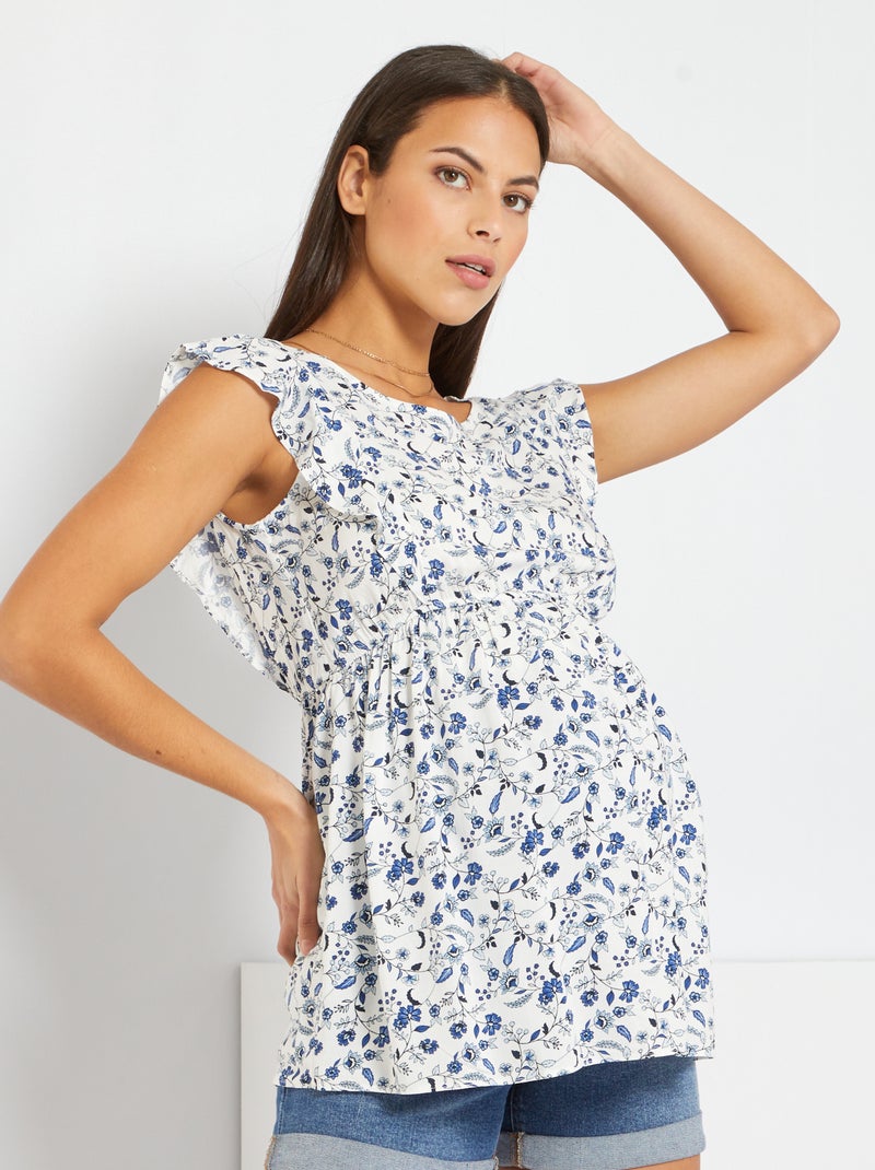 Blouse fluide de grossesse blanc - Kiabi