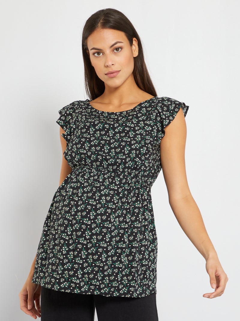 Blouse fluide de grossesse noir - Kiabi