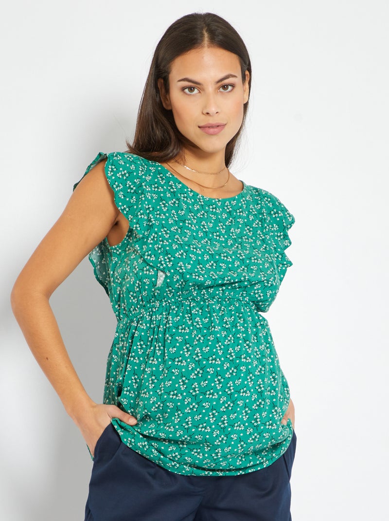 Blouse fluide de grossesse vert - Kiabi