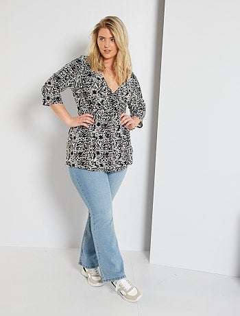 Blouse fluide effet cache cœur