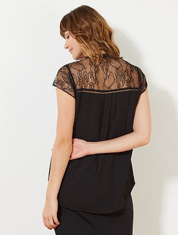 Blouse fluide en dentelle - Kiabi