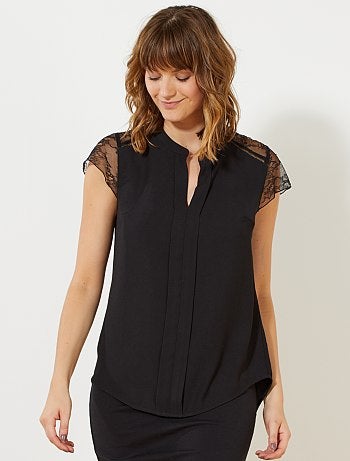 Blouse fluide en dentelle - Kiabi