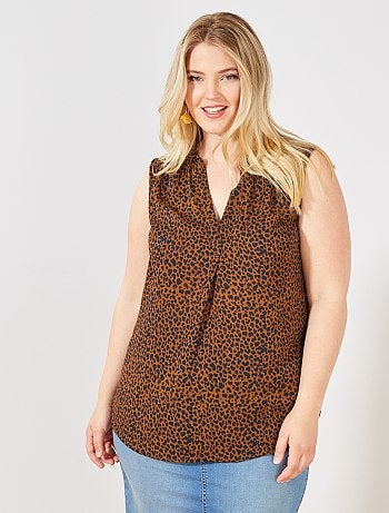 Blouse fluide encolure à volants - Kiabi