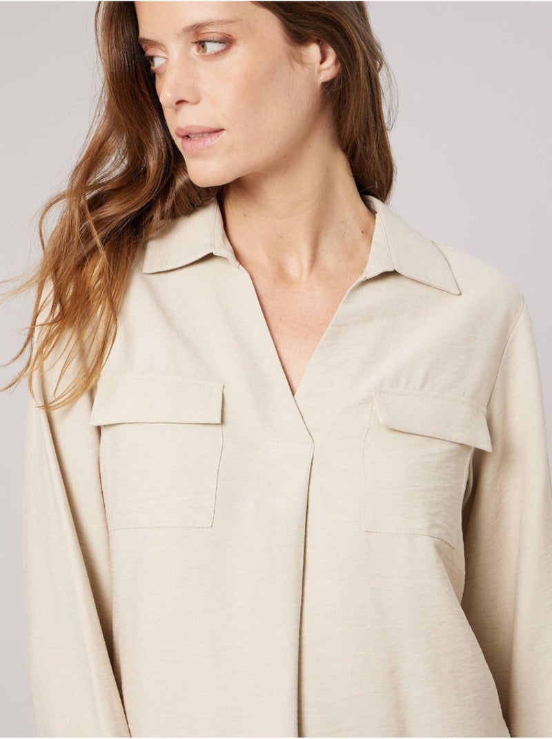 Blouse fluide femme 'deeluxe' Beige coquille - Kiabi