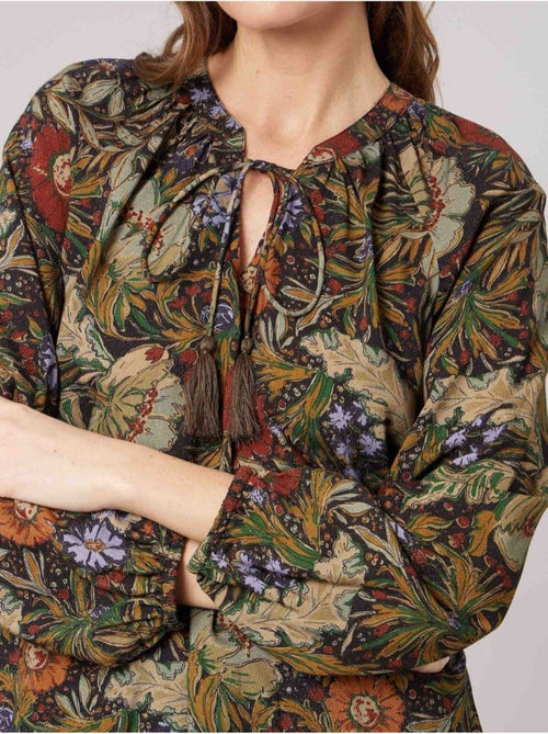 Blouse fluide femme imprimé fleuri 'deeluxe' - Kiabi