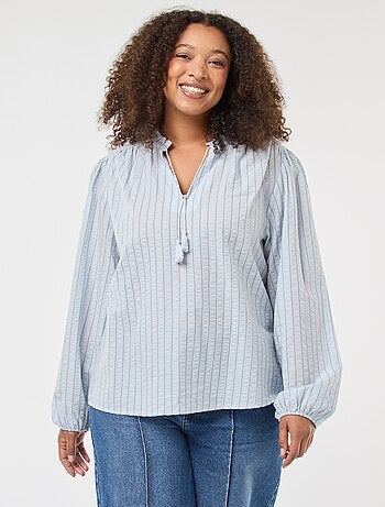 Blouse fluide fines rayures