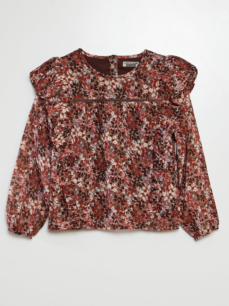 Blouse fluide imprimé Rose - Kiabi
