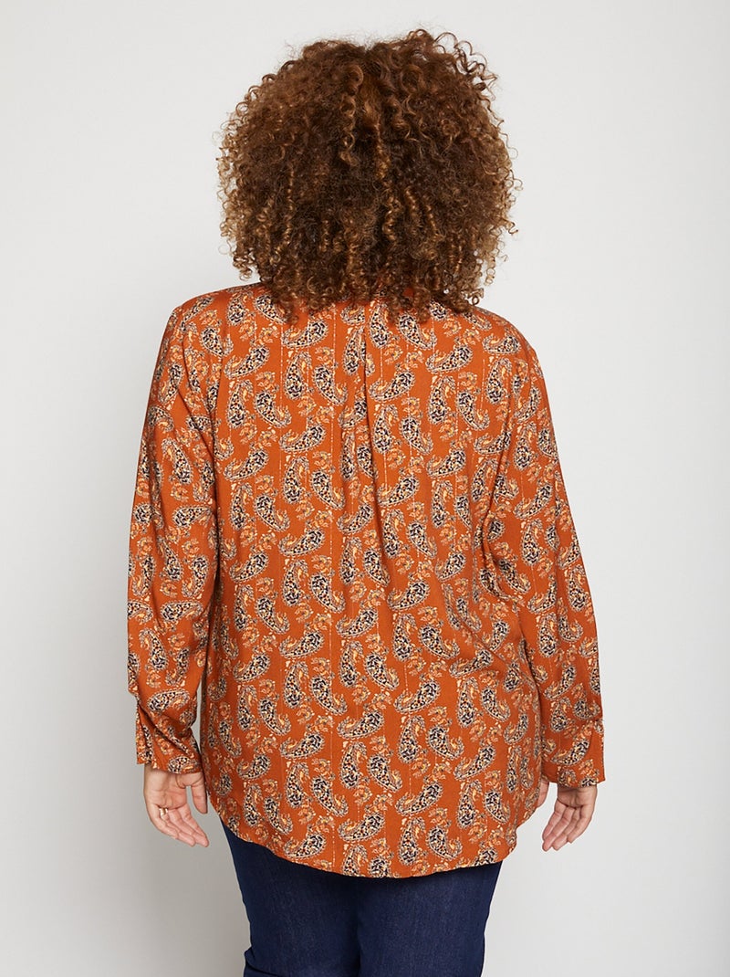 Blouse fluide imprimée - AFIBEL Marron caramel - Kiabi