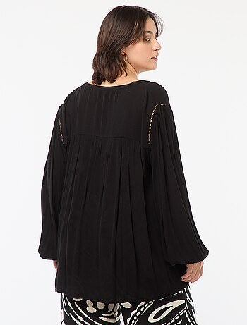 Blouse fluide imprimée en maille crêpe