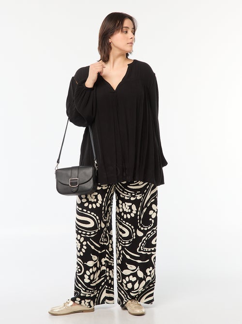 Blouse fluide imprimée en maille crêpe - Kiabi