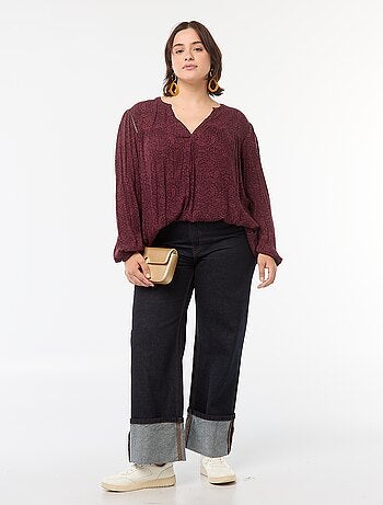 Blouse fluide imprimée en maille crêpe