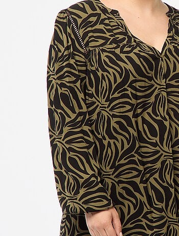 Blouse fluide imprimée en maille crêpe