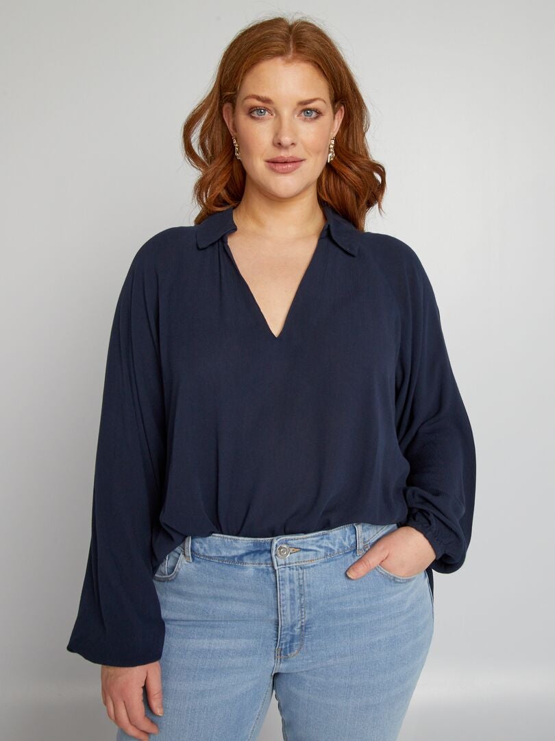 Pull Col Roulé Manches Bouffantes Femme Veronica Beard - Taille S, Bleu Marine