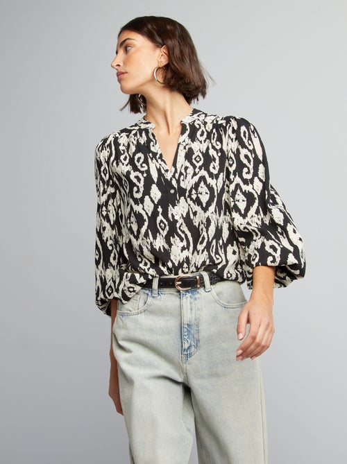 Blouse fluide imprimée - Kiabi