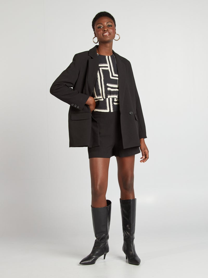 Blouse fluide imprimée Noir - Kiabi