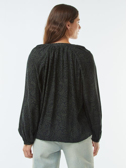Blouse fluide imprimée - Kiabi