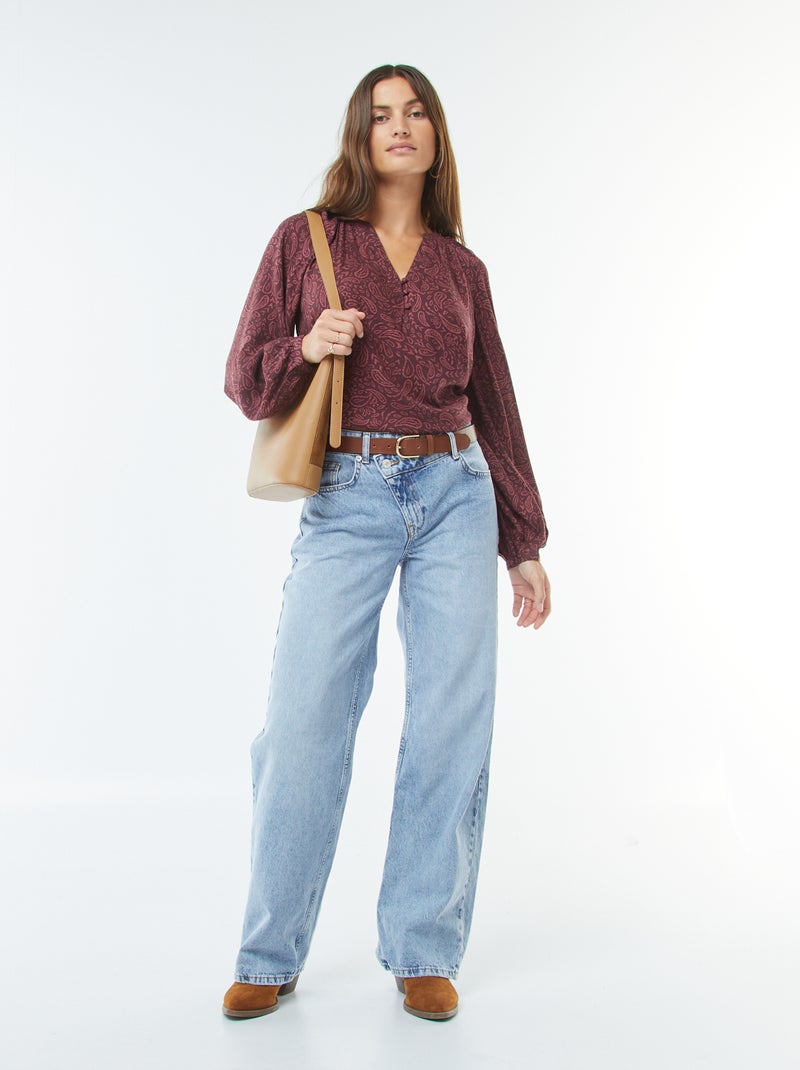 Blouse fluide imprimée Rouge - Kiabi
