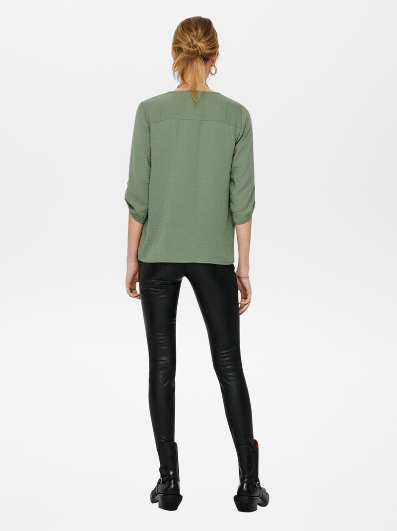 Blouse fluide manches 3/4 VERT - Kiabi