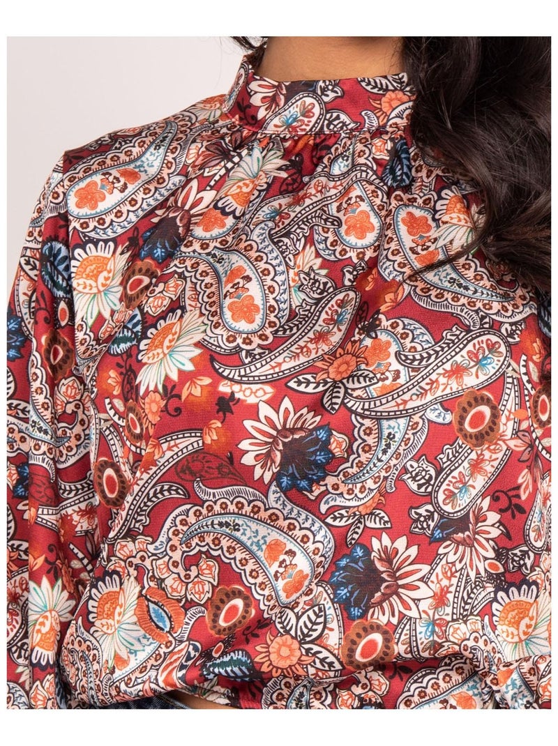 Blouse fluide motifs FABUS Bordeaux - Kiabi