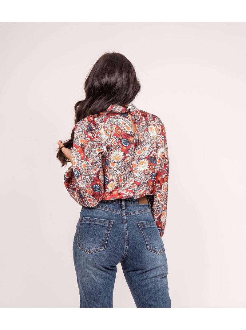 Blouse fluide motifs FABUS Bordeaux - Kiabi