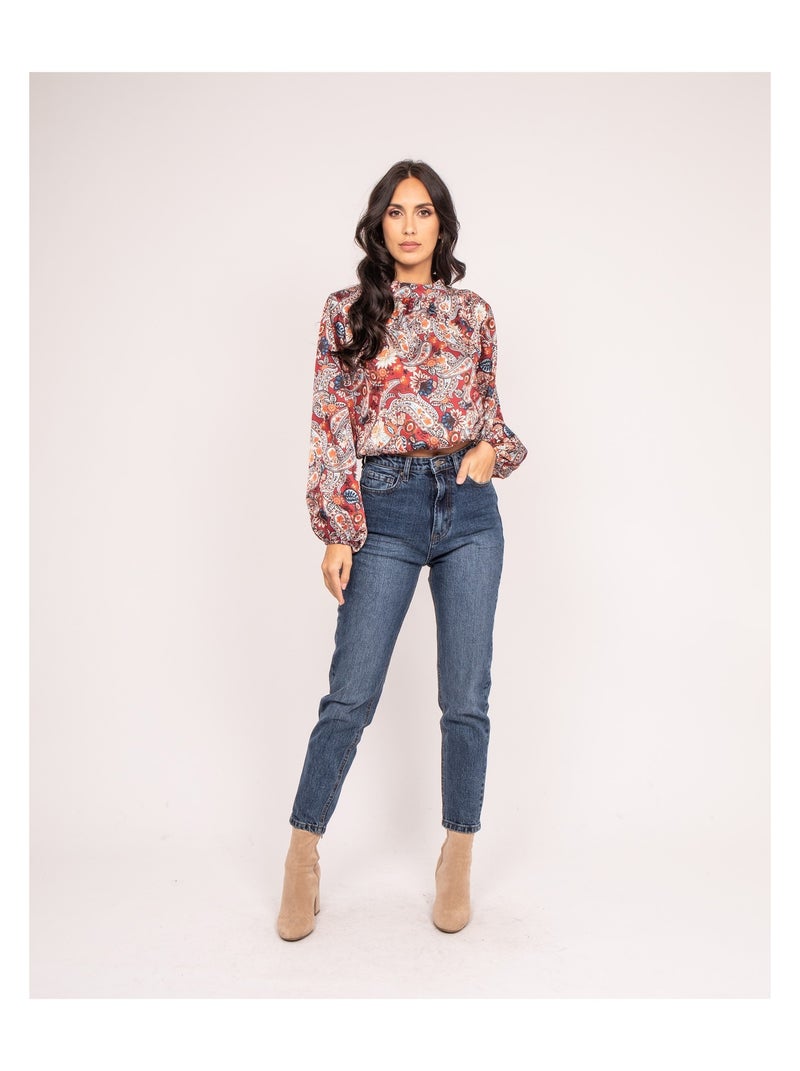 Blouse fluide motifs FABUS Bordeaux - Kiabi