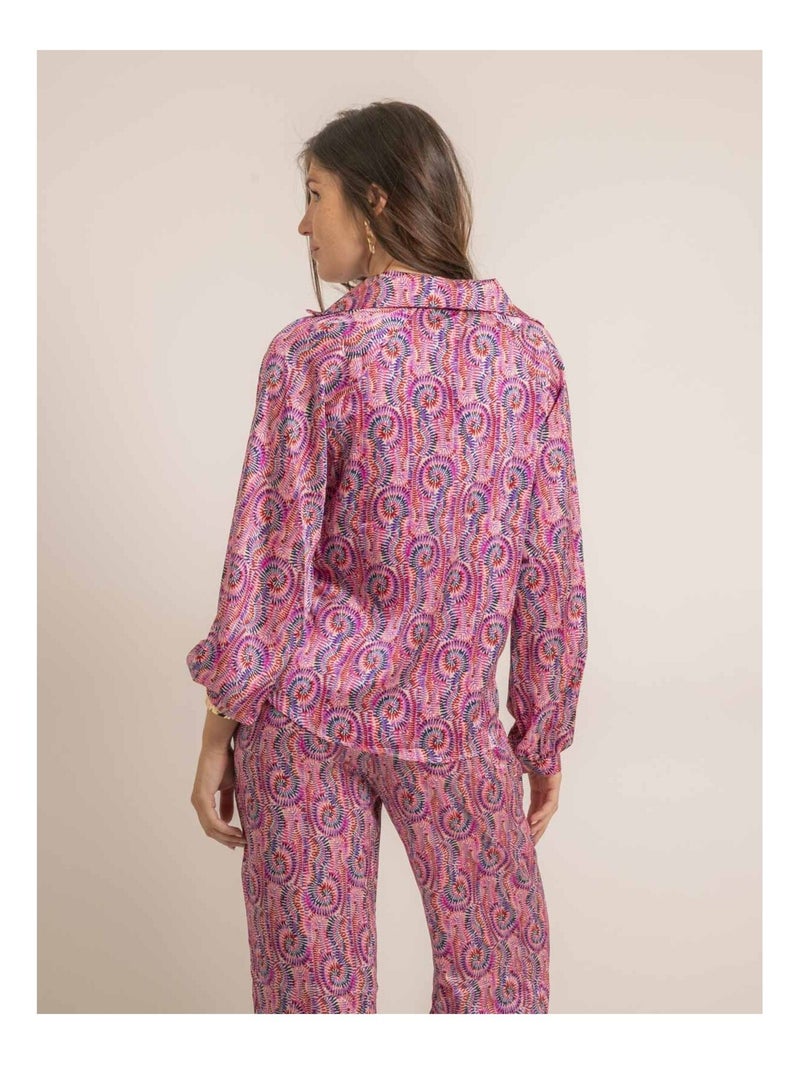 Blouse fluide motifs OGOTA Rose - Kiabi