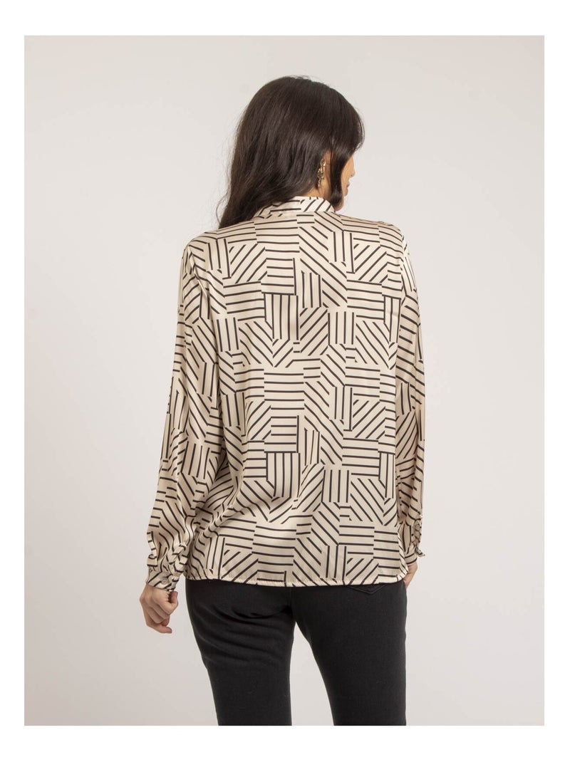 Blouse fluide motifs OZALIA Ecru - Kiabi