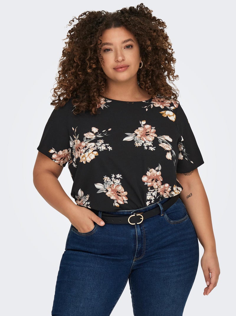 Blouse fluide 'Only Carmakoma' Noir - Kiabi