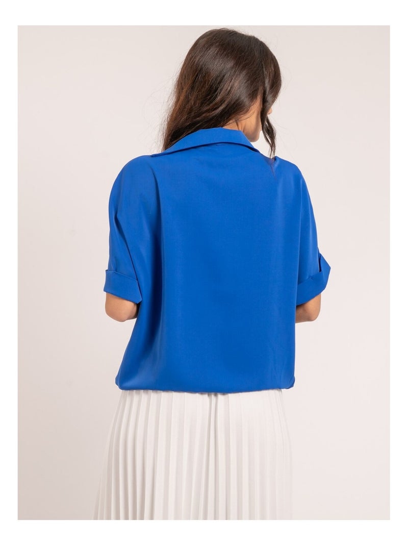 Blouse fluide OURIA Bleu roi - Kiabi