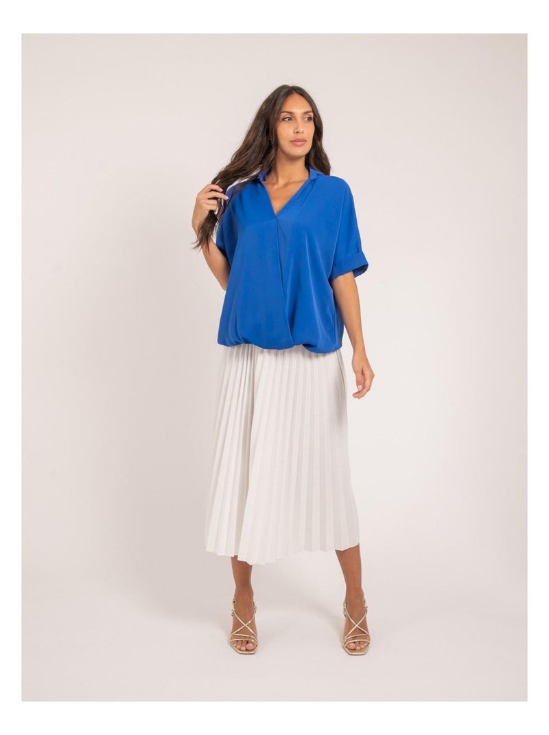 Blouse fluide OURIA Bleu roi - Kiabi