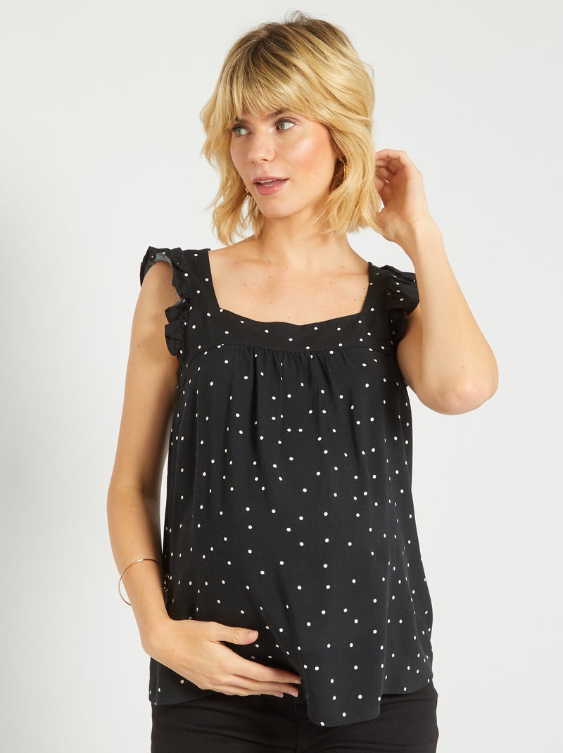 Blouse fluide sans manches Noir - Kiabi
