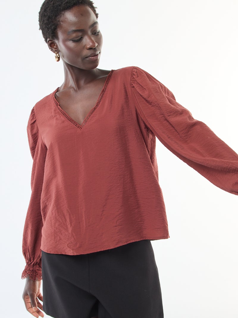 Blouse fluide uni 'JDY' Orange - Kiabi