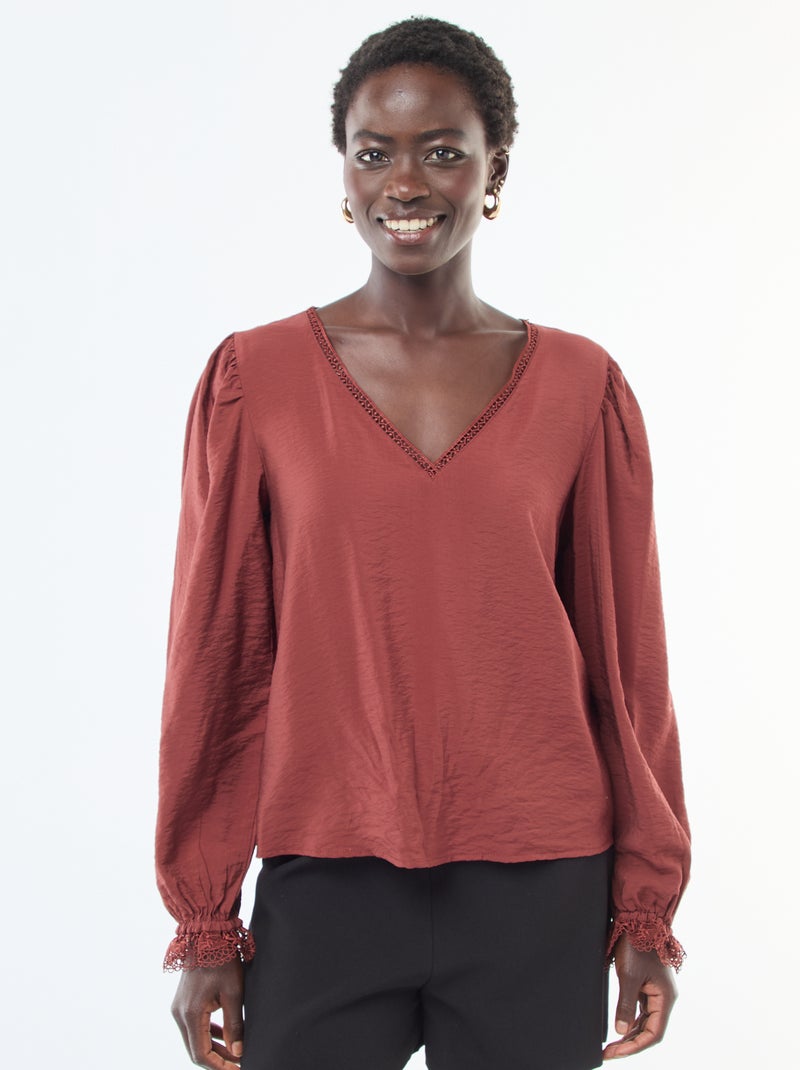 Blouse fluide uni 'JDY' Orange - Kiabi