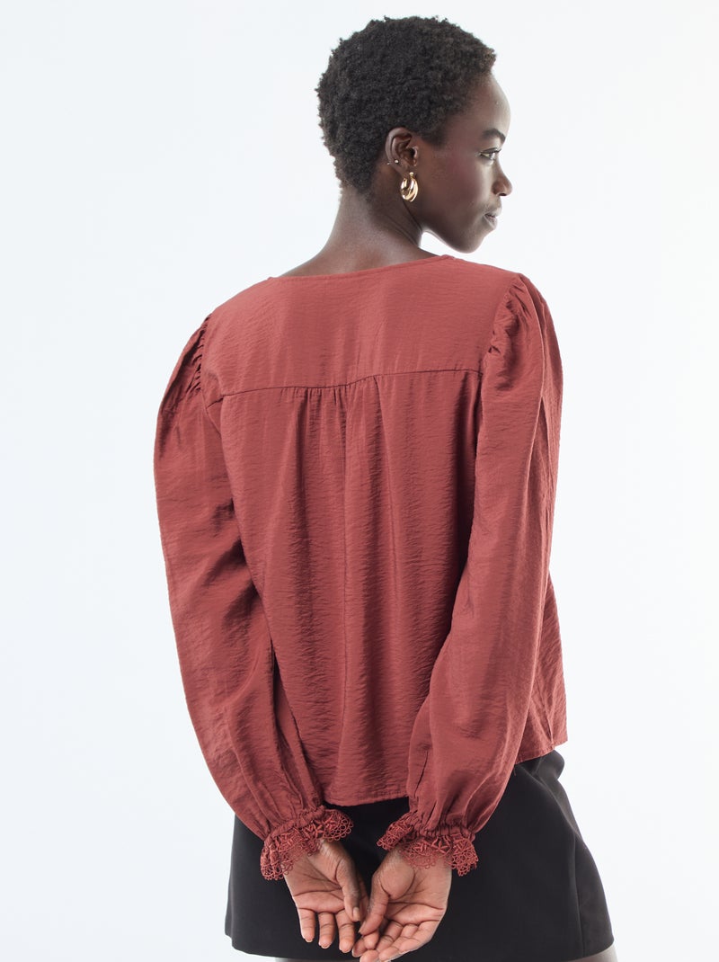 Blouse fluide uni 'JDY' Orange - Kiabi