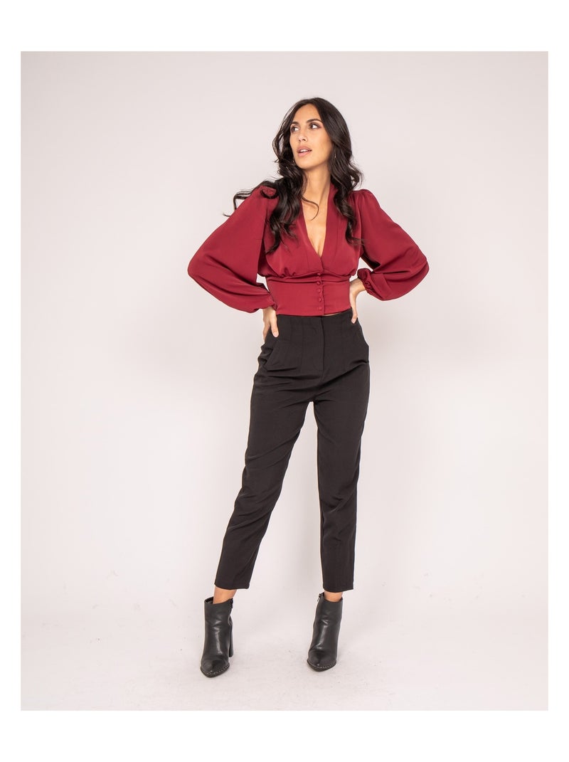 Blouse folivia Bordeaux - Kiabi
