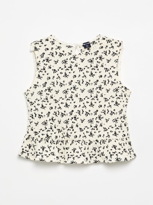 Blouse gaufrée sans manches - Kiabi